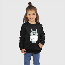 Свитшот хлопковый детский Кролик с модным телефоном, цвет: черный — фото 2