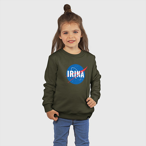 Детский свитшот Ирина в стиле NASA / Хаки – фото 3