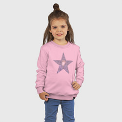 Свитшот хлопковый детский BTS JUNGKOOK портрет в звезде, цвет: светло-розовый — фото 2