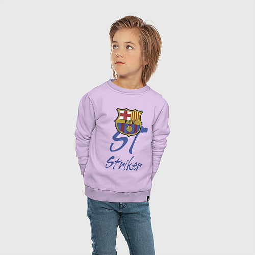 Детский свитшот Barcelona - Spain - striker / Лаванда – фото 4