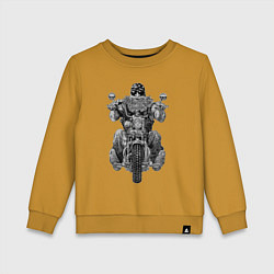 Свитшот хлопковый детский Ride biker, цвет: горчичный