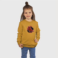 Свитшот хлопковый детский Мультяшный годзилла, цвет: горчичный — фото 2