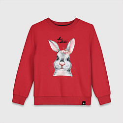 Свитшот хлопковый детский Кролик - символ 2023 года, цвет: красный