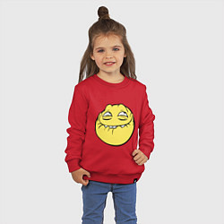 Свитшот хлопковый детский Smiley trollface, цвет: красный — фото 2