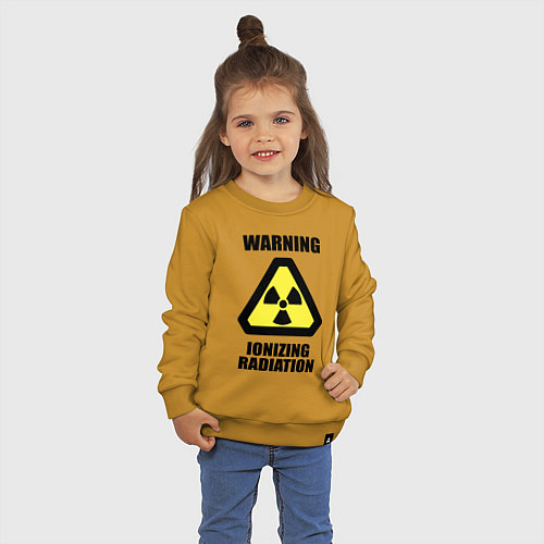 Детский свитшот Ионизирующее радиоактивное излучение / Горчичный – фото 3