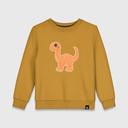 Свитшот хлопковый детский Динозавр оранжевый, цвет: горчичный