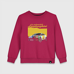 Свитшот хлопковый детский Lamborghini Urus - Italy, цвет: маджента