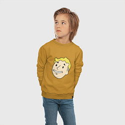 Свитшот хлопковый детский Vault boy head, цвет: горчичный — фото 2
