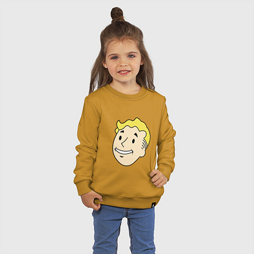 Детский свитшот Vault boy head / Горчичный – фото 3