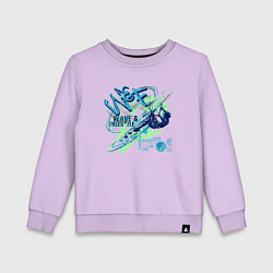 Свитшот хлопковый детский Волна и фристайл, цвет: лаванда