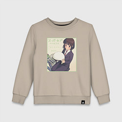 Свитшот хлопковый детский Когума на Кабе - Super Cub, цвет: миндальный