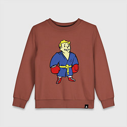 Свитшот хлопковый детский Vault boy - boxer, цвет: кирпичный