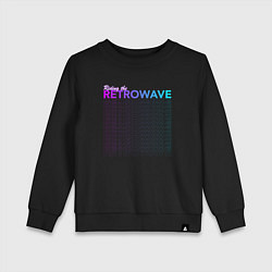 Свитшот хлопковый детский Riding the retrowave, цвет: черный