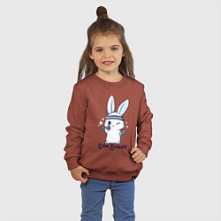 Свитшот хлопковый детский Gym bunny, цвет: кирпичный — фото 2