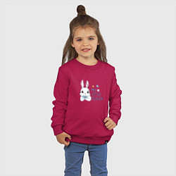 Свитшот хлопковый детский My little flower, цвет: маджента — фото 2
