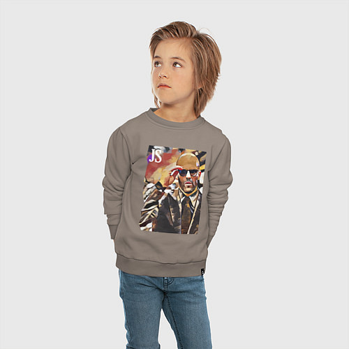 Детский свитшот Jason Statham - кинозвезда / Утренний латте – фото 4