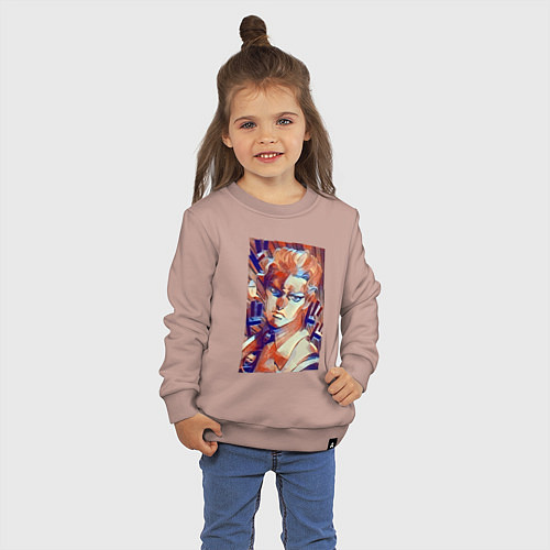 Детский свитшот Йошикаге Кира - серийный убийца / Пыльно-розовый – фото 3