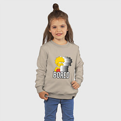 Свитшот хлопковый детский Лиза Симпсон - bored, цвет: миндальный — фото 2