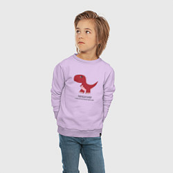Свитшот хлопковый детский Динозаврик Машазавр, тираннозавр Маша, цвет: лаванда — фото 2
