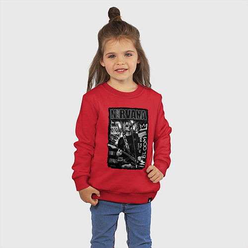 Детский свитшот Nirvana grunge 2022 / Красный – фото 3