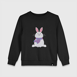 Свитшот хлопковый детский Серый кролик, цвет: черный