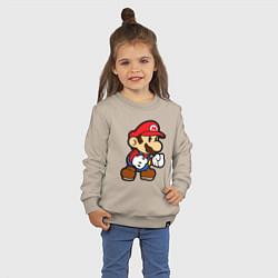 Свитшот хлопковый детский Классический Марио, цвет: миндальный — фото 2