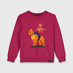 Свитшот хлопковый детский Stray - cat logo, цвет: маджента