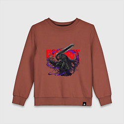 Свитшот хлопковый детский Принт по аниме Берсерк, цвет: кирпичный