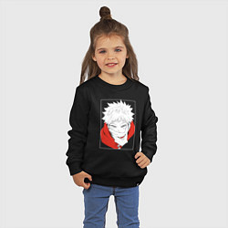 Свитшот хлопковый детский Улыбка Юдзи Итадори, цвет: черный — фото 2