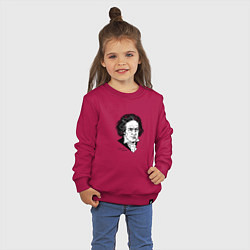 Свитшот хлопковый детский Людвиг ван Бетховен, цвет: маджента — фото 2