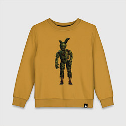 Свитшот хлопковый детский Springtrap, цвет: горчичный
