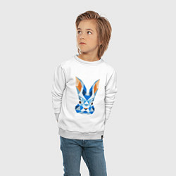 Свитшот хлопковый детский Абстрактный синий кролик, цвет: белый — фото 2
