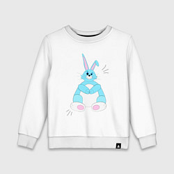 Свитшот хлопковый детский Косой кролик, цвет: белый