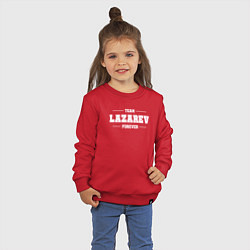 Свитшот хлопковый детский Team Lazarev forever - фамилия на латинице, цвет: красный — фото 2
