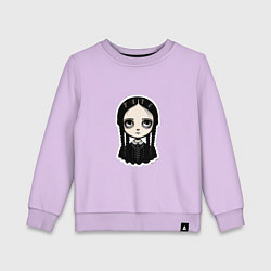 Свитшот хлопковый детский Уэнсдей, Семейка Аддамс в стиле Бёртона, цвет: лаванда