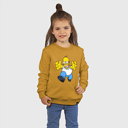 Свитшот хлопковый детский Сердитый Гомер Симпсон - крутой чувак, цвет: горчичный — фото 2