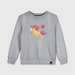Свитшот хлопковый детский Единорог с шариком в виде сердечка, цвет: меланж