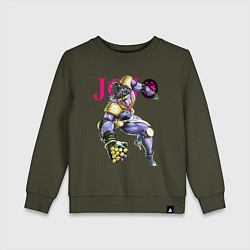 Свитшот хлопковый детский Star Platinum stand of Jotaro Kujo - Jojo, цвет: хаки