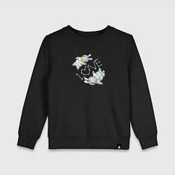 Свитшот хлопковый детский Любовь зайцев космонавтов, цвет: черный
