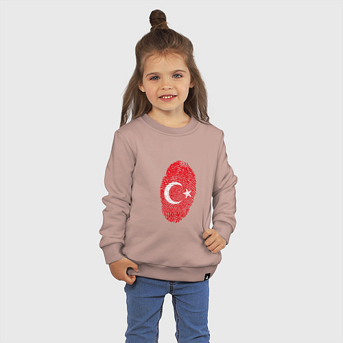 Детский свитшот Отпечаток Турции / Пыльно-розовый – фото 3