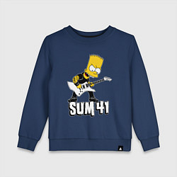 Свитшот хлопковый детский Sum41 Барт Симпсон рокер, цвет: тёмно-синий