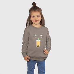 Свитшот хлопковый детский Тоторо с напитком, цвет: утренний латте — фото 2