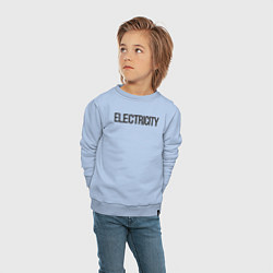 Свитшот хлопковый детский Electricity, цвет: мягкое небо — фото 2