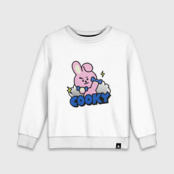 Свитшот хлопковый детский Cooky BT21 Jungkook, цвет: белый