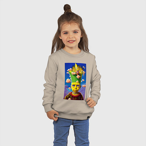 Детский свитшот Bart Simpson - neural network - fantasy - art / Миндальный – фото 3
