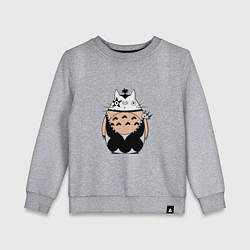 Свитшот хлопковый детский Totoro рокер, цвет: меланж
