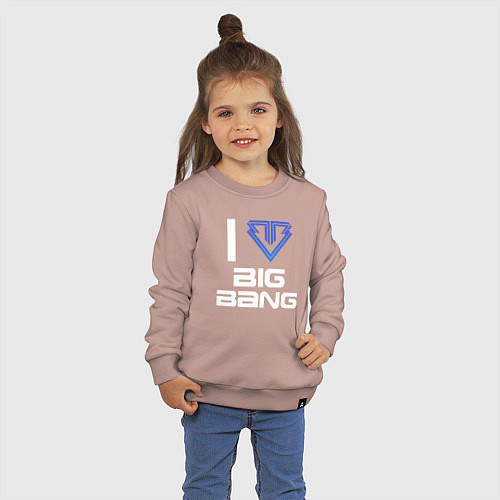Детский свитшот I love big bang / Пыльно-розовый – фото 3
