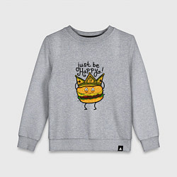 Свитшот хлопковый детский Just be happy, цвет: меланж