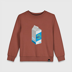 Свитшот хлопковый детский Milk one pack vagodroch, цвет: кирпичный