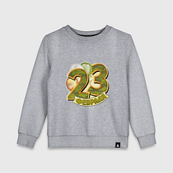Свитшот хлопковый детский 23 февраля, цвет: меланж